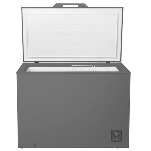 Hisense chest freezer 297litres grey glass slider