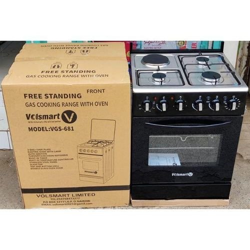 Volsmart 60×60, 4 gas pool jet burners standing cooker with gas oven
