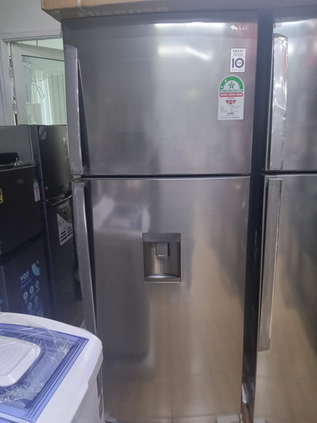 LG GL-T652HLCM Top Mount Freezer Fridge, 438 L - Smart Inverter Compressor, Water Dispenser, LinearCooling