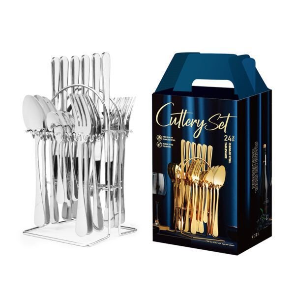 24PC Cutlery set SILVER COLOUR