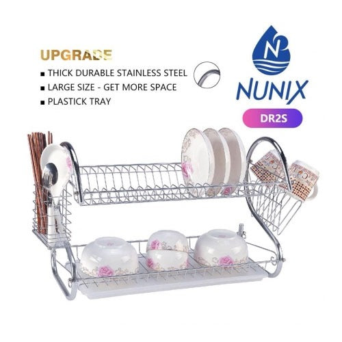 Nunix 2 Tier Dish Rack DR2S (Stainless steel)